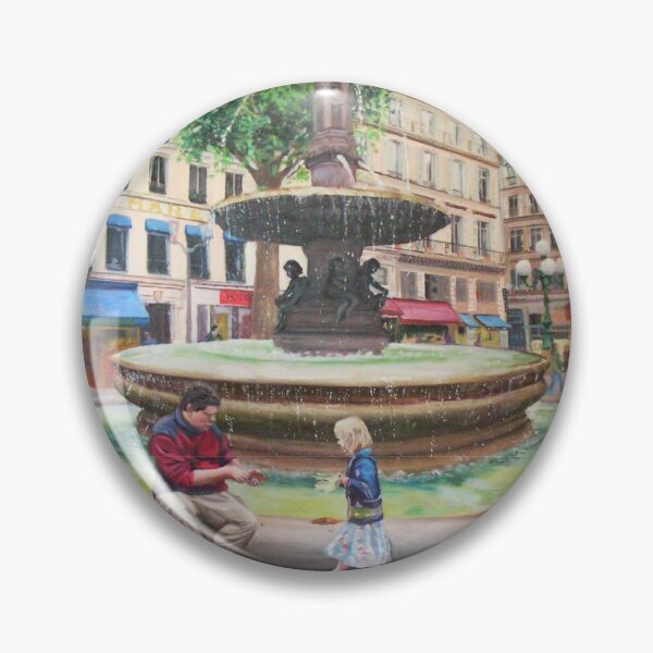 Item preview, Dad with his little daughter in Paris - Fountain near l'Opera designed and sold by Helen Imogen Field.