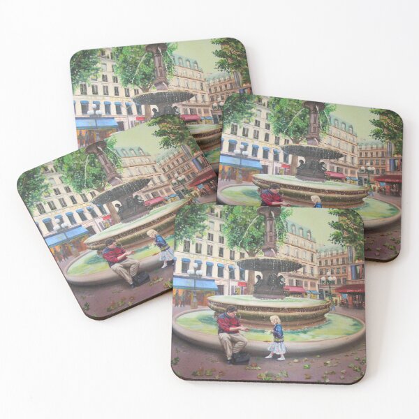 Item preview, Dad with his little daughter in Paris - Fountain near l'Opera designed and sold by Helen Imogen Field.