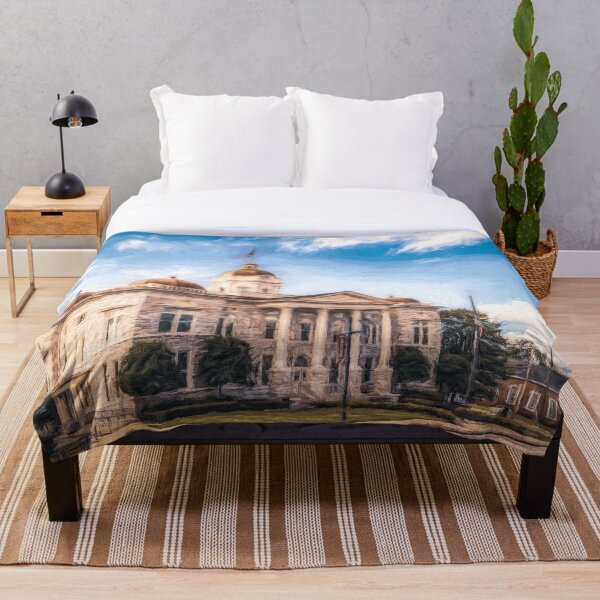 The Shelby Courthouse Throw Blanket