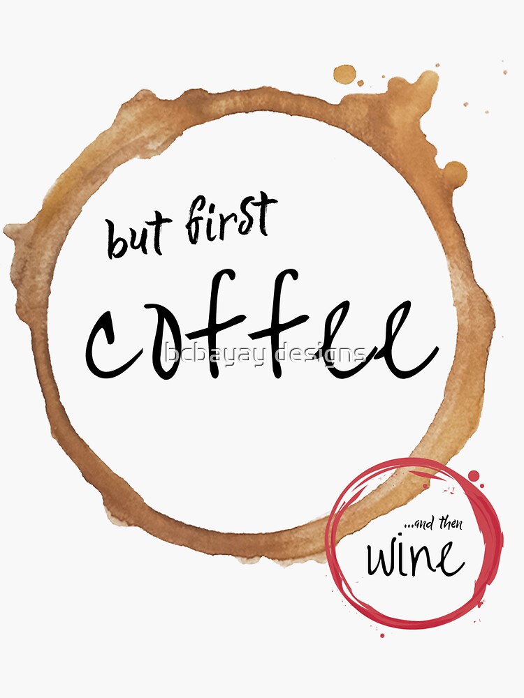 Morning Wine Starbucks Coffee Sticker // Laptop Sticker Vinyl