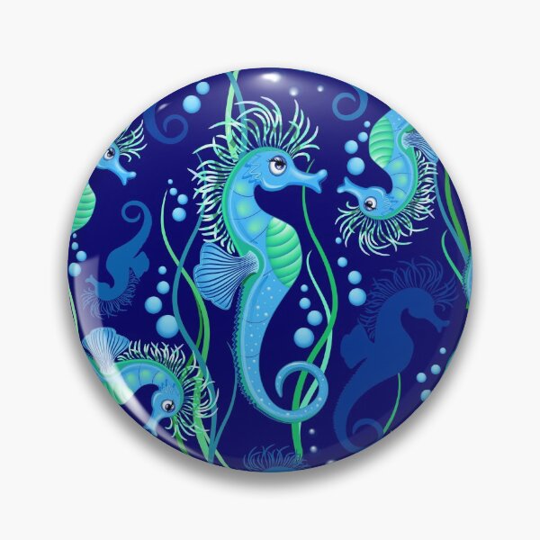 Item preview, Seahorse cute blue sea animal Vector Seamless Pattern Textile Design designed and sold by BluedarkArt.