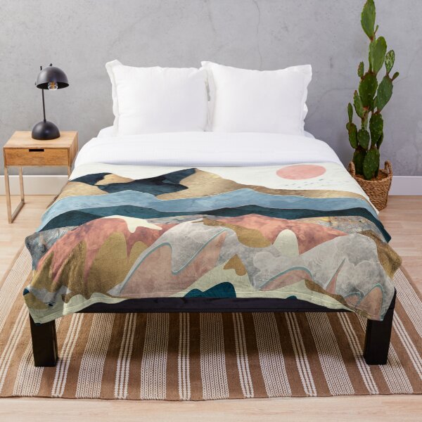 Golden Peaks Throw Blanket