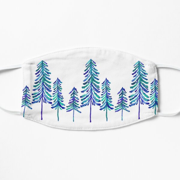 Pine Trees – Navy & Turquoise Palette Flat Mask