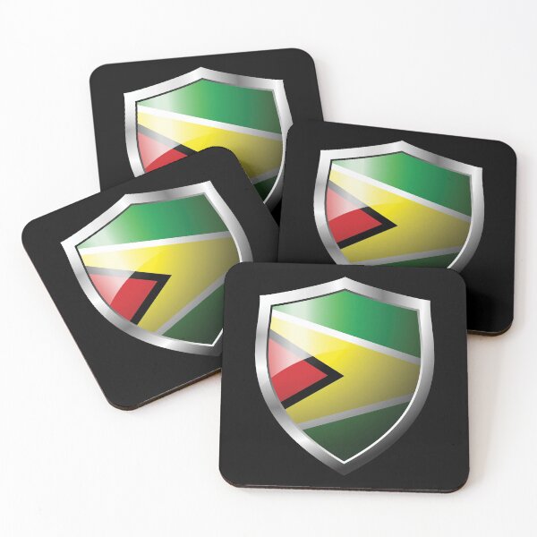 Item preview, Strong Guyana Bissau Flag Shield Country designed and sold by HelloFromAja.