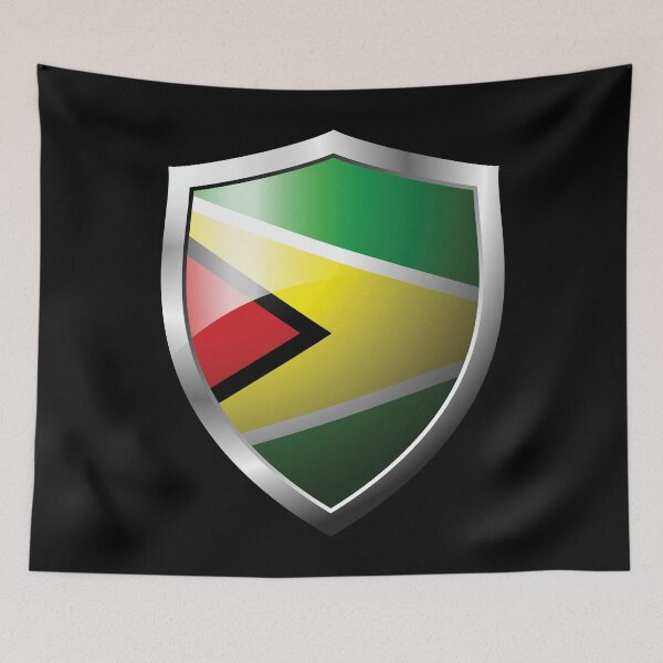 Item preview, Strong Guyana Bissau Flag Shield Country designed and sold by HelloFromAja.