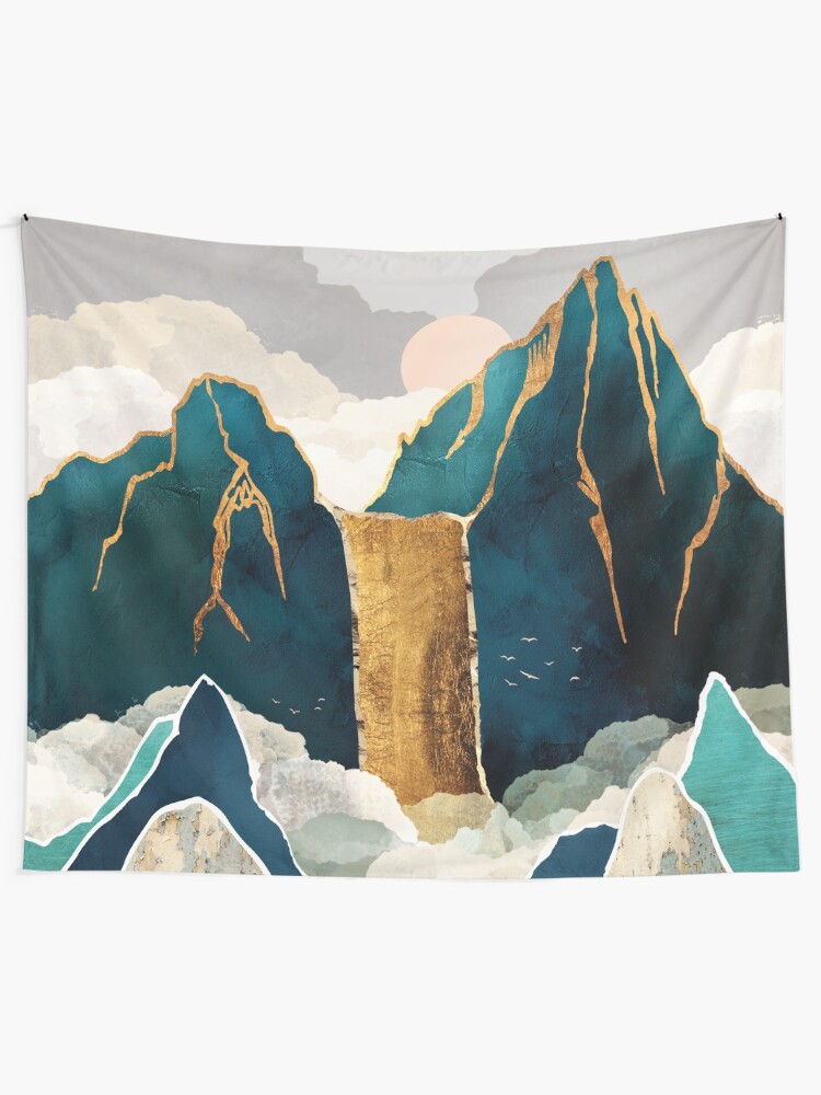 Alternate view of Golden Waterfall Tapestry