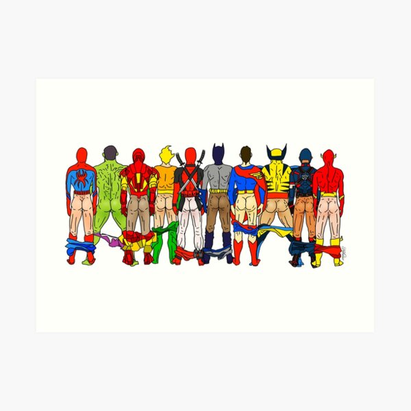 Superhero Butts LV Art Print