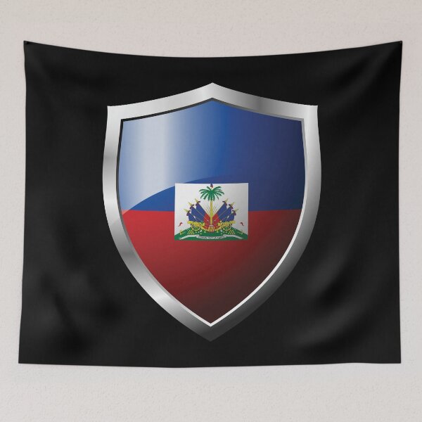 Item preview, Strong Haiti Flag Shield Country designed and sold by HelloFromAja.