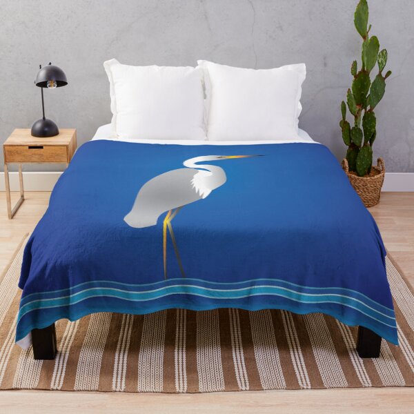 Item preview, Florida Egret or Heron Bird Watcher Blue designed and sold by AntiqueImages.