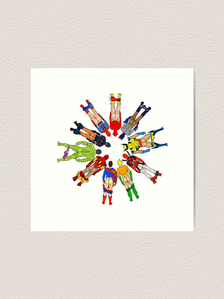 Alternate view of Superhero Butts Circular Art Print