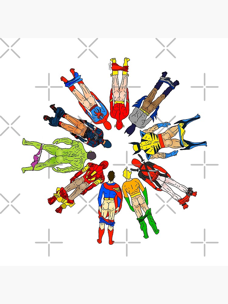 Superhero Butts Circular by notsniwart