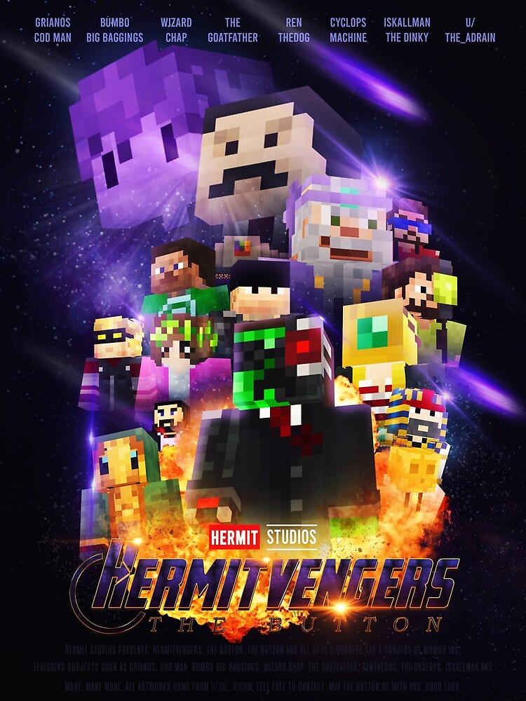 "Hermitvengers - The Button | Hermitcraft" Poster for Sale by aDrain76