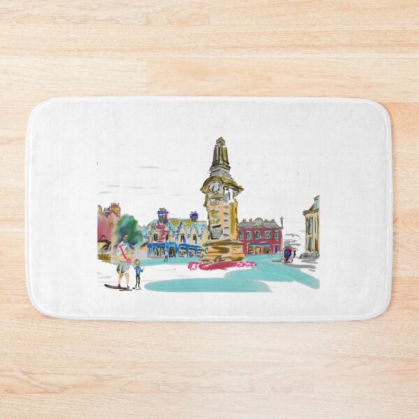 Haymarket station Edinburgh in full Scottish colour Bath Mat