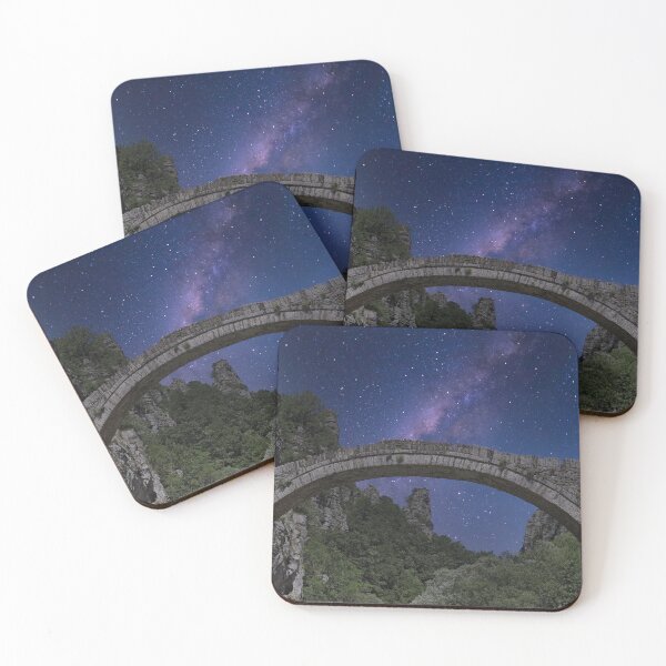 Item preview, kokkori stone bridge by night Zagoria Greece designed and sold by goceris.