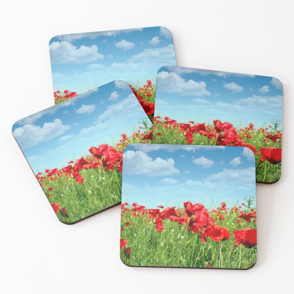 Item preview, Spring meadow with poppies flowers and  blue sky  designed and sold by goceris.