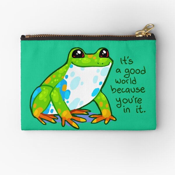 Item preview, "It's a good world because you're in it" Frog designed and sold by thelatestkate.