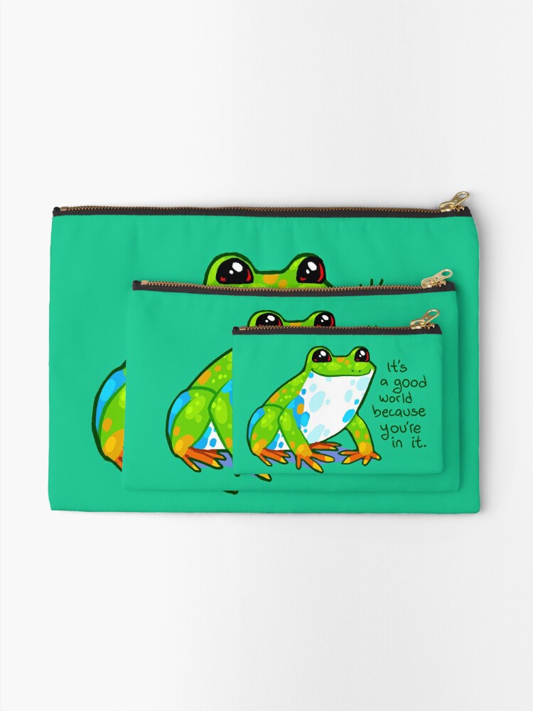 It's a good world because you're in it Frog Pillow for Sale by  thelatestkate