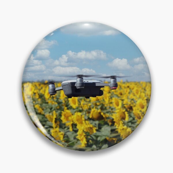 Item preview, The drone is flying over the sunflower field in summer designed and sold by goceris.