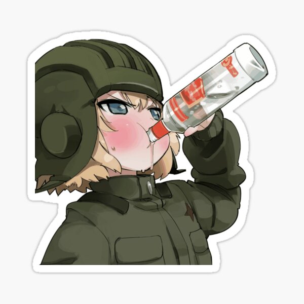 Artikel-Vorschau von Slawischer russischer Loli, der Wodka trinkt, designt und verkauft von pinbdev.