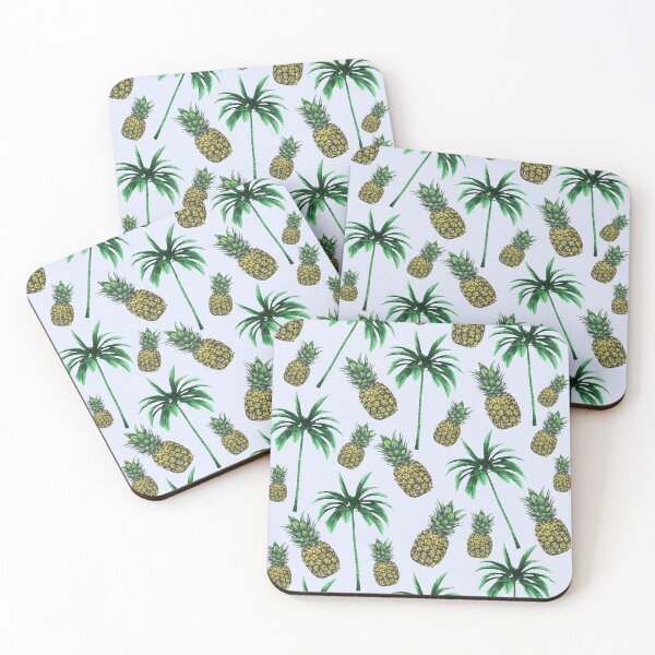 Item preview, Pineapples and Palm trees - A Tropical Print designed and sold by Flower Magic .