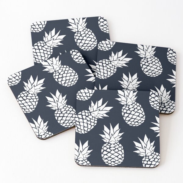 Item preview, Pineapple, Tropical Hawaii, Navy Blue and White designed and sold by meggydesigns.