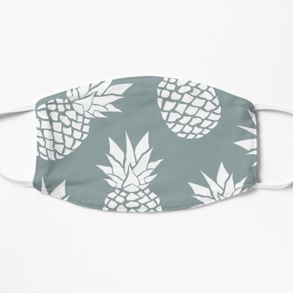 Hawaii Tropical Pineapple, Teal and White Mask