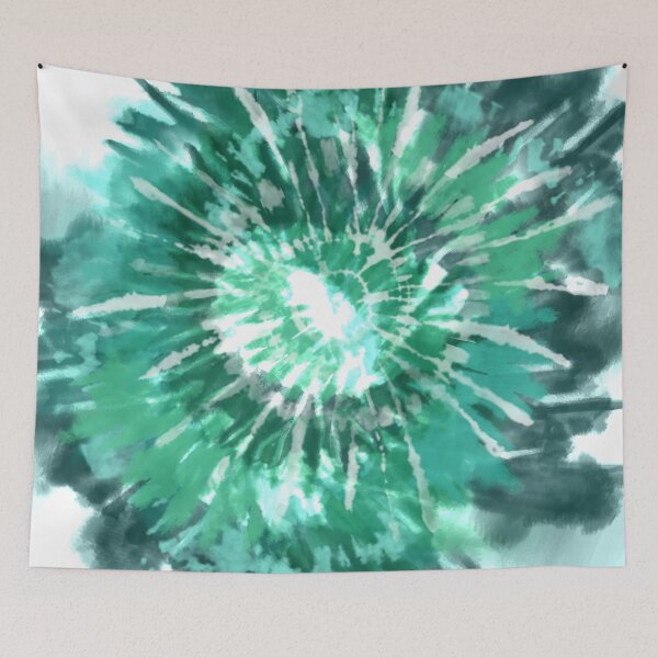 Artikelvorschau, Retro Tie Dye 60er, 70er Jahre Grün, Aqua, Teal entworfen und verkauft von BleuSky.