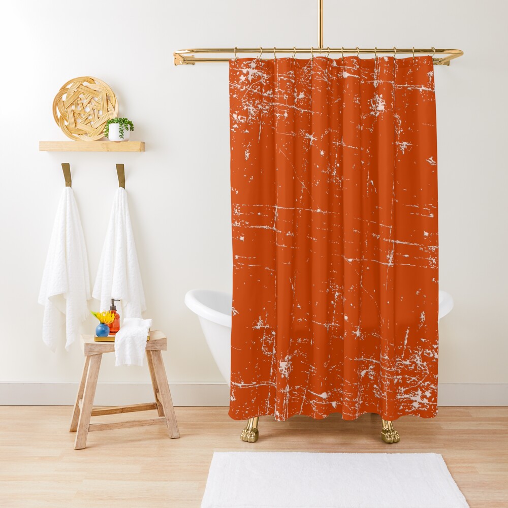 Burnt Orange Grunge Design Shower Curtain