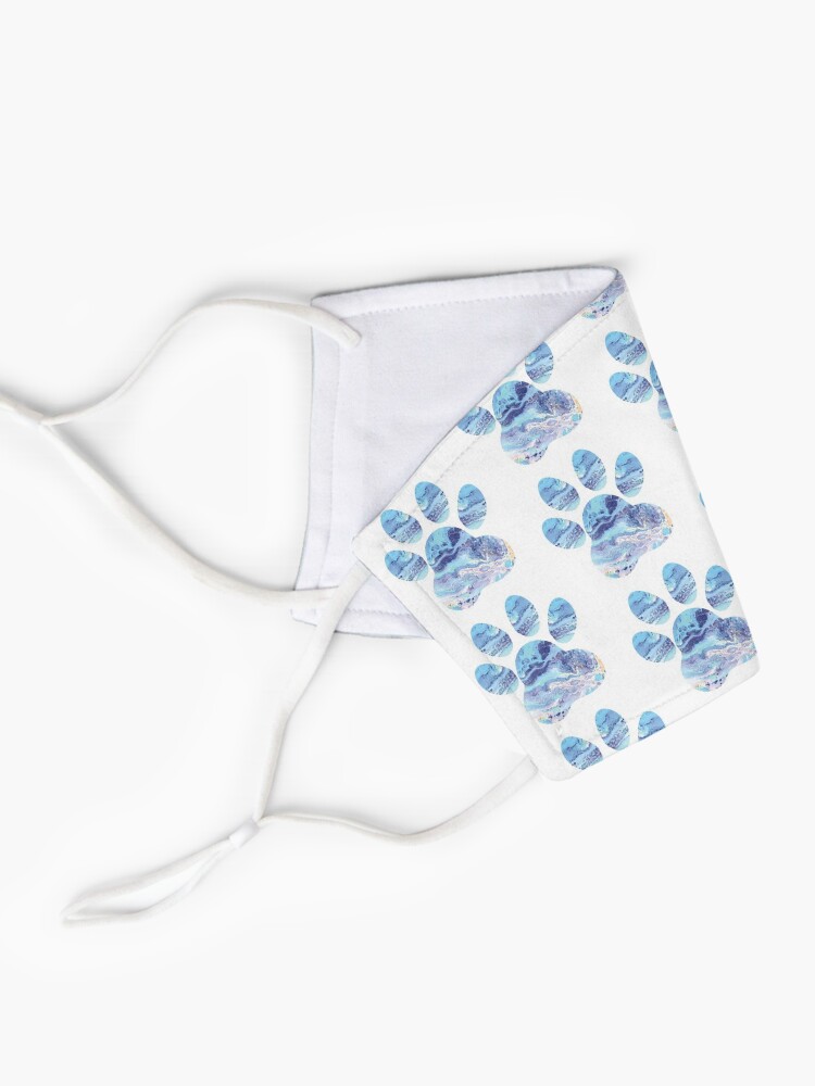 Alternate view of Cute Dog Paw Print Marble Print Mask