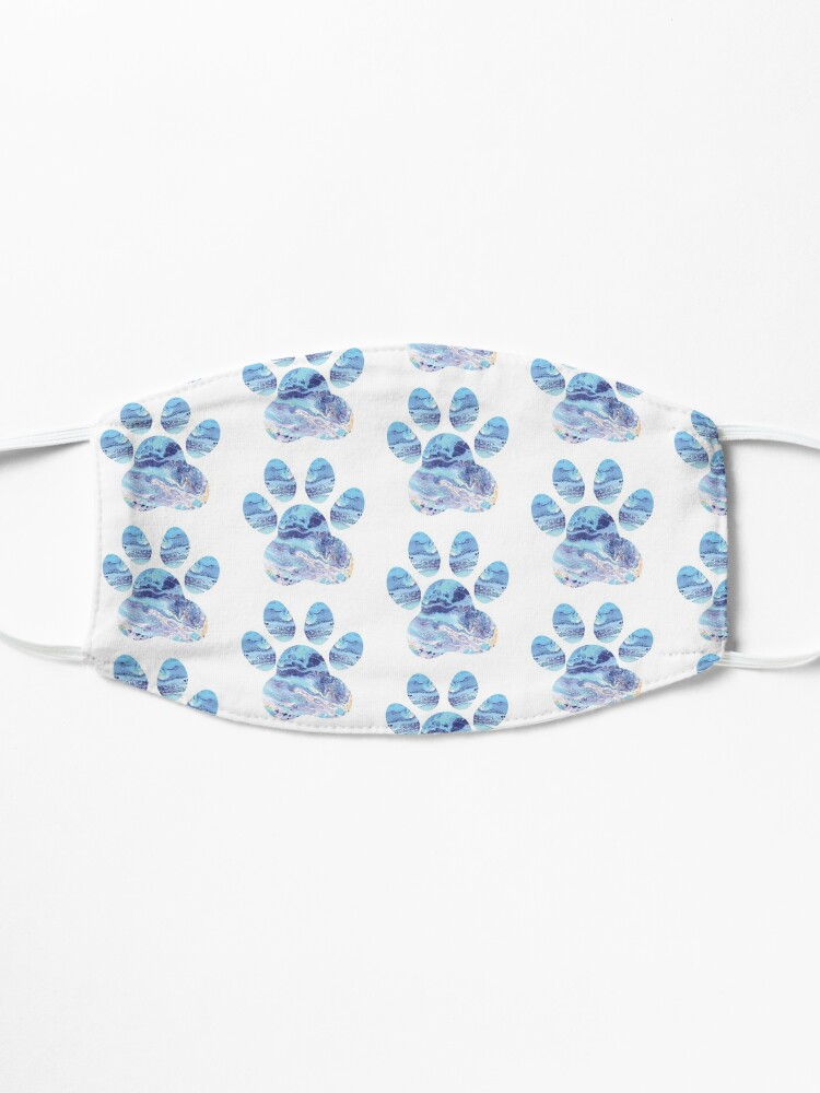 Alternate view of Cute Dog Paw Print Marble Print Mask