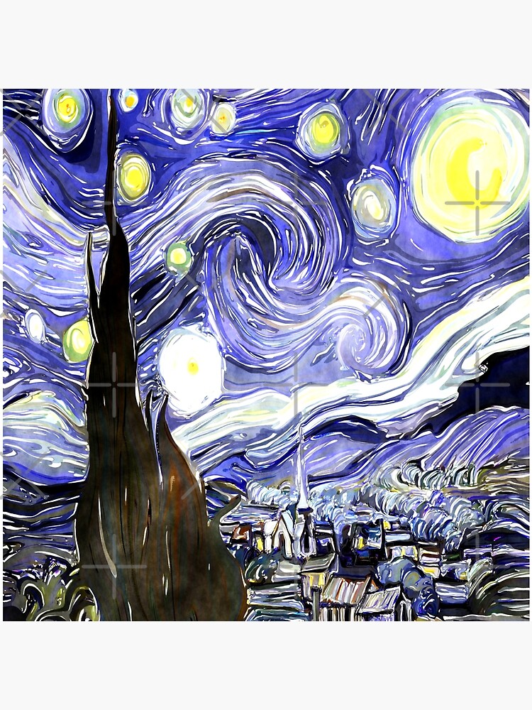 Fine Art Print The Starry Night - Vincent van Gogh