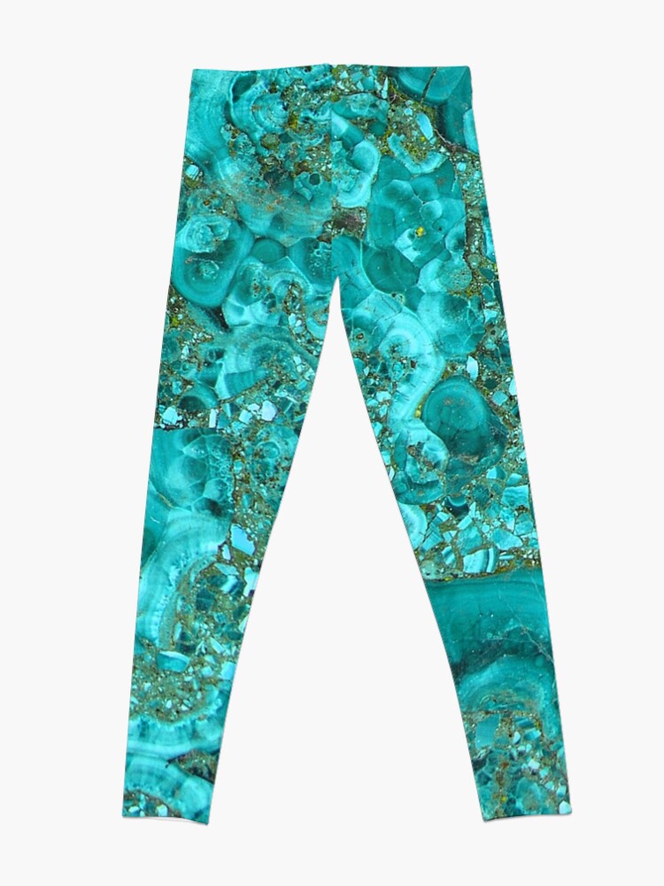 Disover Marble Turquoise Blue Gold Leggings