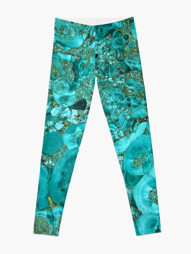 Disover Marble Turquoise Blue Gold Leggings
