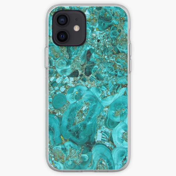 Marble Turquoise Blue Gold iPhone Soft Case