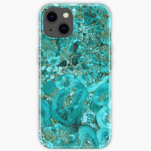 Marble Turquoise Blue Gold iPhone Soft Case