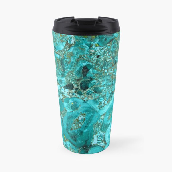 Marble Turquoise Blue Gold Travel Mug