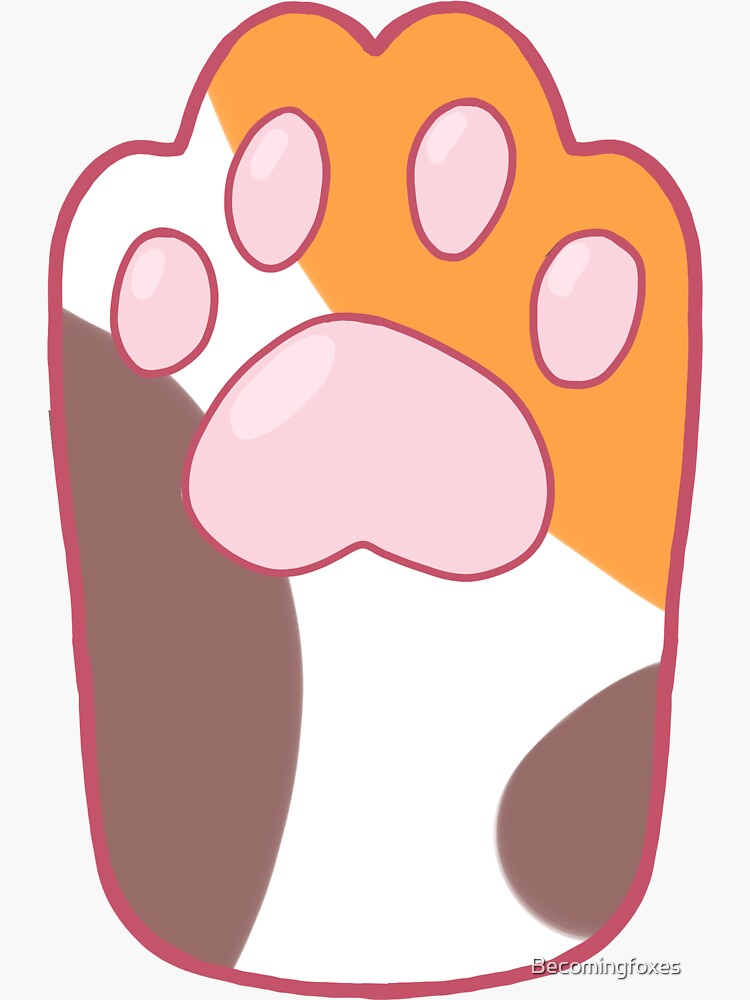 "Cute Calico Cat Paw" Sticker by Becomingfoxes | Redbubble