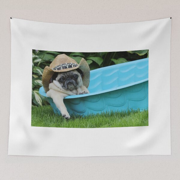 Item preview, Igor Cowboy Pug in Pool designed and sold by IgorandZombie.