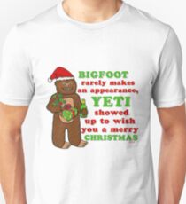 Funny Christmas Bigfoot Yeti Pun Cartoon Unisex T-Shirt