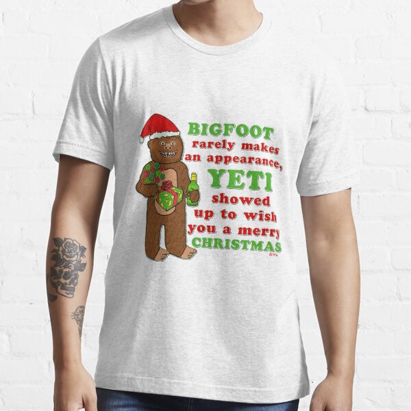 "Funny Christmas Bigfoot Yeti Pun Cartoon" Tshirt for Sale by