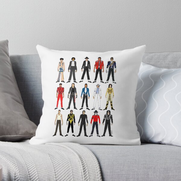Outfits of King Jackson Pop Music Fashion Throw Pillow