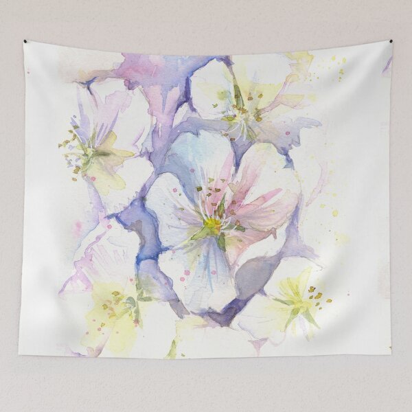 Aperçu de l'œuvre Aquarelle de fleurs de cerisier créée et vendue par Olga Shvartsur.