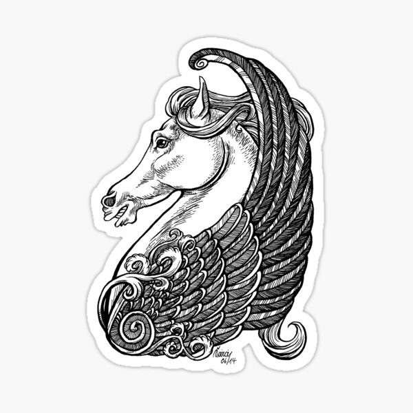 Pegasus oder einfach Pferd mit Flügeln. Sticker