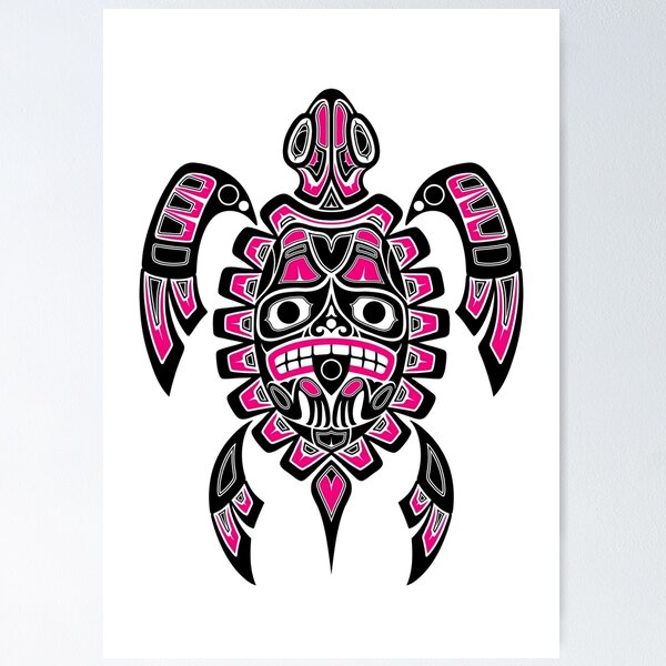 Item preview, Pink and Black Haida Spirit Sea Turtle designed and sold by JeffBartels.