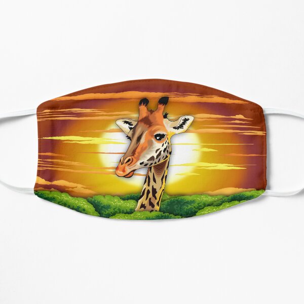 Giraffe on Wild African Savanna Sunset Mask
