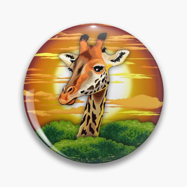 Item preview, Giraffe on Wild African Savanna Sunset  designed and sold by BluedarkArt.
