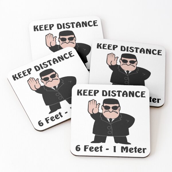 Item preview, Keep distance - 6 feet or 1 meter designed and sold by NerdySherds.