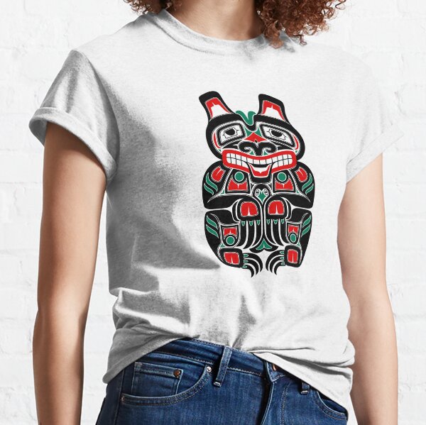 Red and Green Haida Spirit Bear Classic T-Shirt