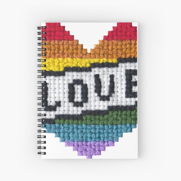 Cuaderno de espiral «Amor Tatuaje Rainbow Cross Stitch» de CoryRoberts |  Redbubble