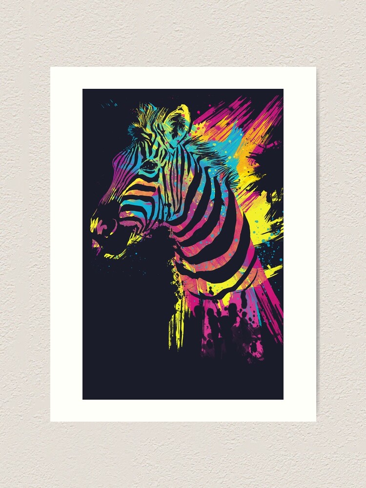 Rainbow Zebra - Art Prints